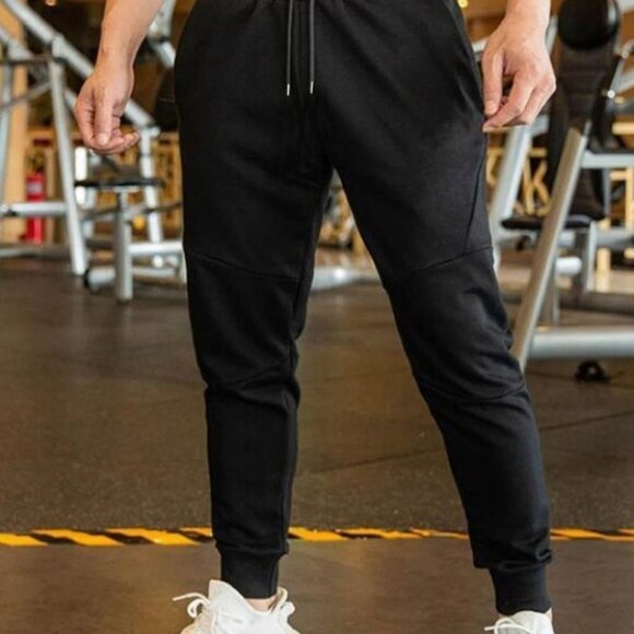 Casual Black Men's Sweatpants - Picture 2 of 3